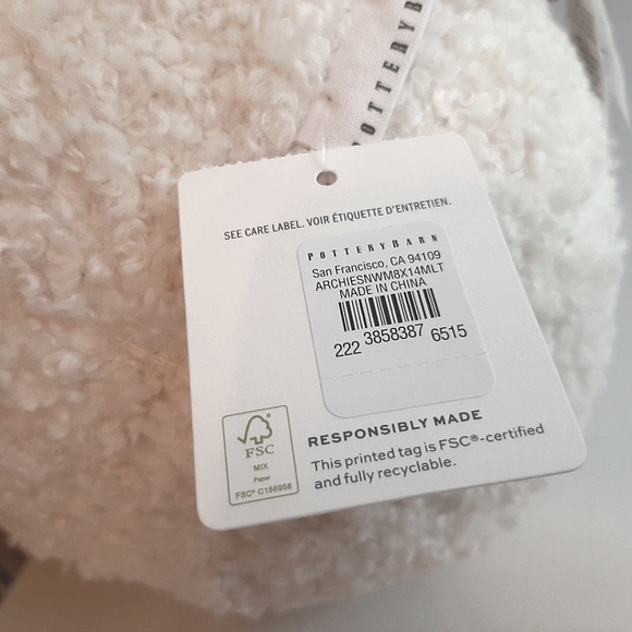 Pottery Barn Cozy Archie Snowman Shaped Pillow Holiday Christmas - Picture 8 of 16